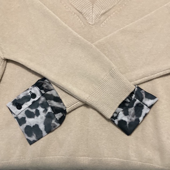 LOVE TOKEN XS fringe long sleeves Sweater animal print on collar, cuff & hemline - Picture 15 of 16